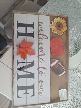 Hobby Lobby Fall 'Welcome to Our Home' Sign - Orange, Brown, White